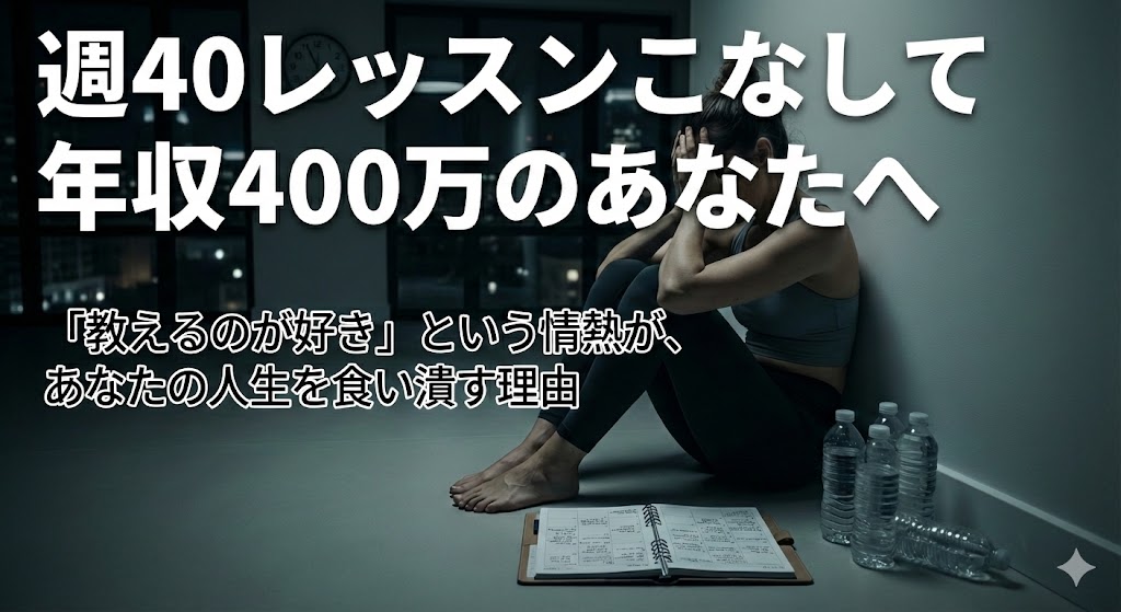 週40レッスンこなして年収400万のあなたへ「教えるのが好き」という情熱が、あなたの人生を食い潰す理由