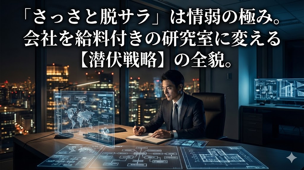 「さっさと脱サラ」は情弱の極み。会社を給料付きの研究室に変える【潜伏戦略】の全貌。