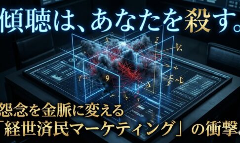 なぜ「聞き上手」なカウンセラーほど、真っ先に廃業するのか？──感情のゴミ箱を卒業し、怨念を金脈に変える「経世済民」の戦略