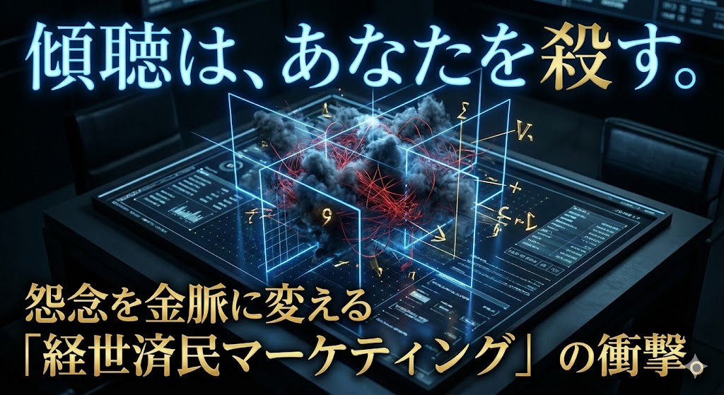 なぜ「聞き上手」なカウンセラーほど、真っ先に廃業するのか？──感情のゴミ箱を卒業し、怨念を金脈に変える「経世済民」の戦略