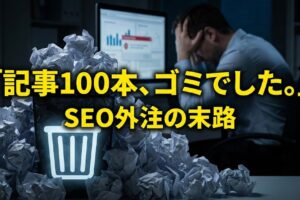 「月5万円で記事100本」に投資するなら、今すぐ廃業したほうがマシです。SEO外注が「電子ゴミ」を量産する必然的な理由。