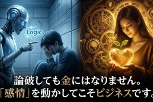 論破しても金にはなりません。「感情」を動かしてこそビジネスです。
