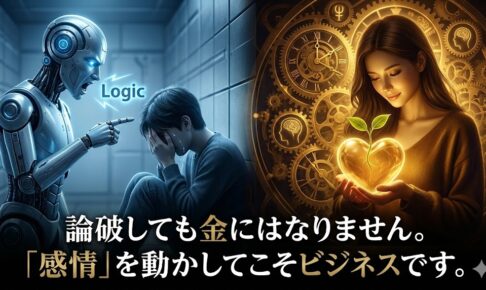 論破しても金にはなりません。「感情」を動かしてこそビジネスです。
