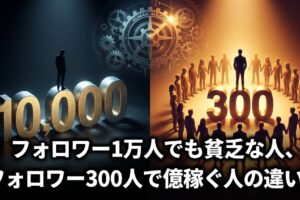 フォロワー1万人でも貧乏な人、フォロワー300人で億稼ぐ人の違い。