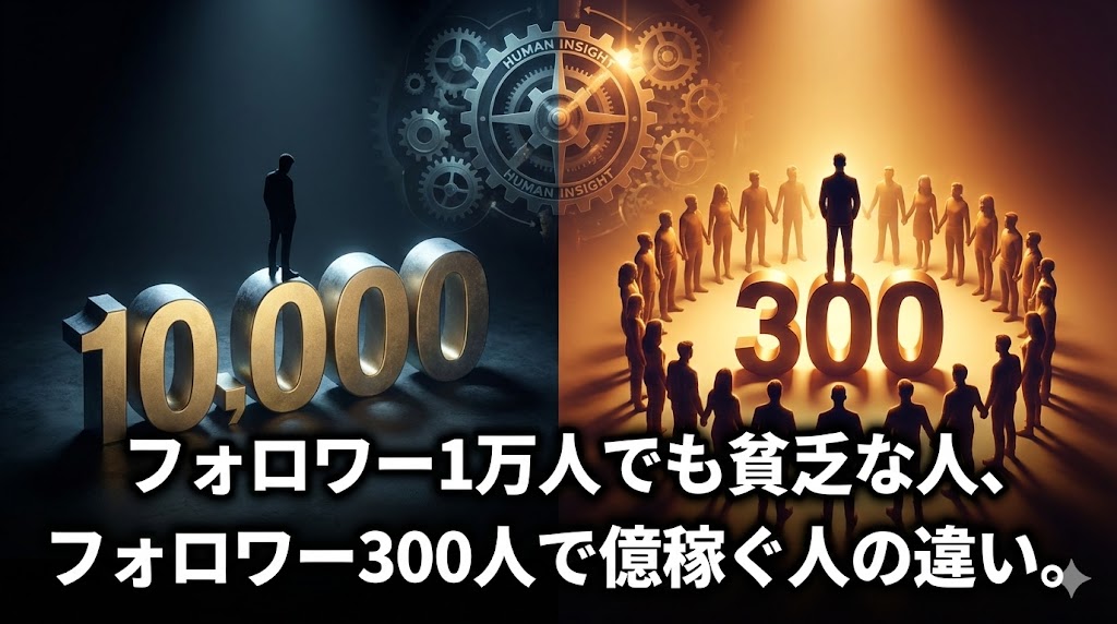 フォロワー1万人でも貧乏な人、フォロワー300人で億稼ぐ人の違い。