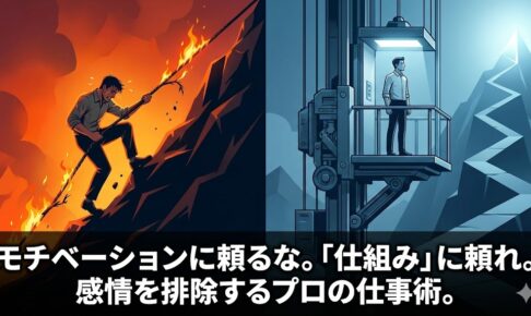モチベーションに頼るな。「仕組み」に頼れ。感情を排除するプロの仕事術。