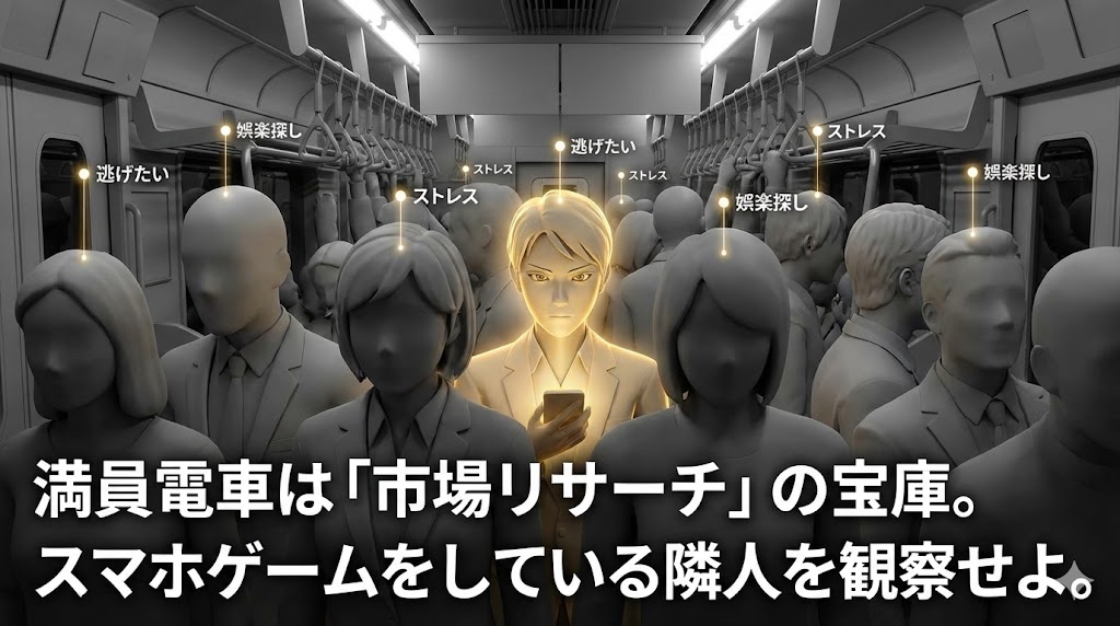 満員電車は「市場リサーチ」の宝庫。スマホゲームをしている隣人を観察せよ。